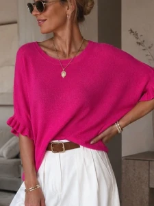 Sweter karnet fuksja
